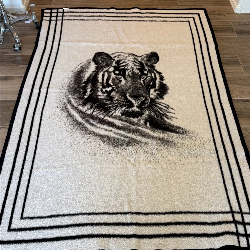Vintage Biederlack Tiger Print Blanket